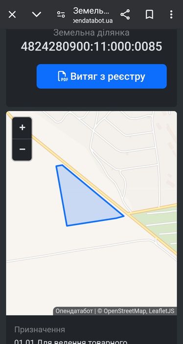Участок на трассе Т1506 Николаев Доманёвка под АЗС или автокомплекс