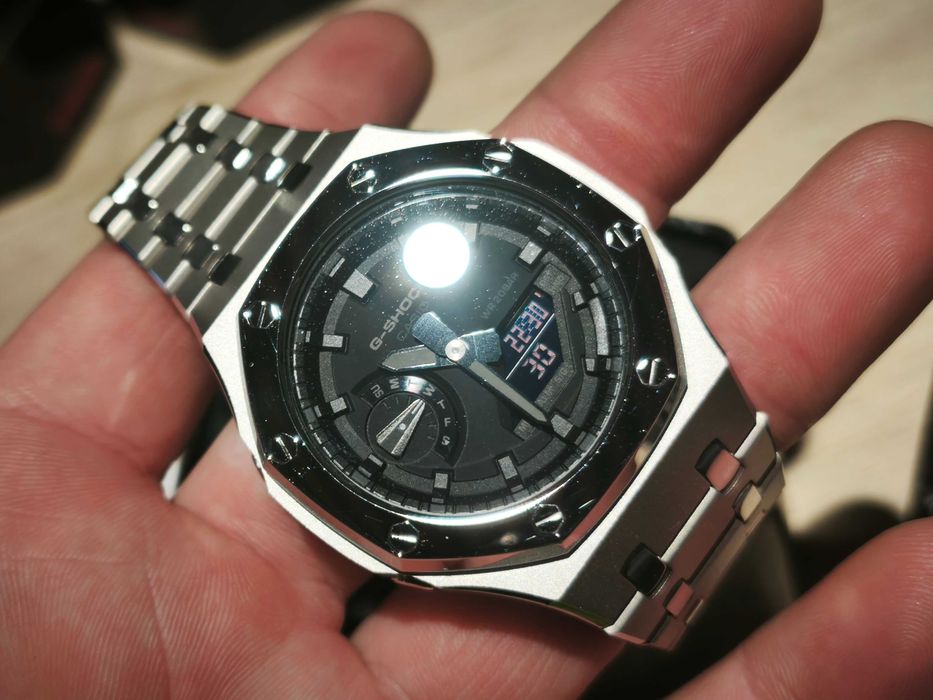 Zegarek CASIO G-SHOCK Oryginał FULLMETAL Stalowa bransoleta papiery