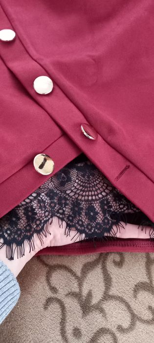 Замшевая юбочка с кружевом