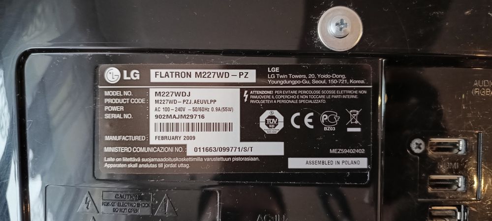 Monitor LG Flatron M227WD-PZ