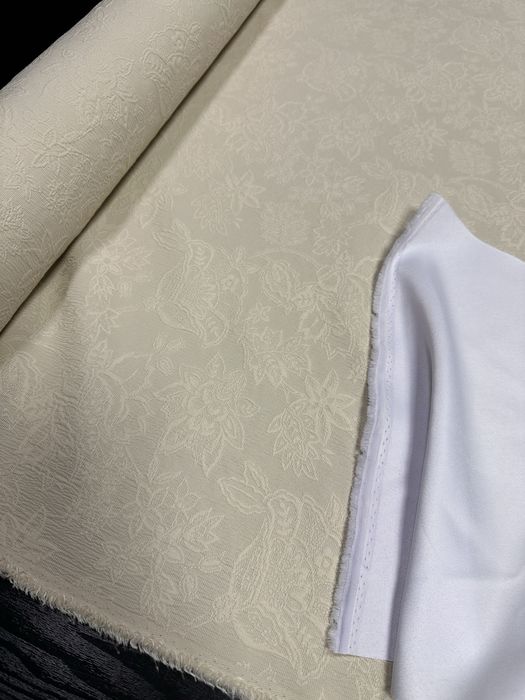 Tkanina wytłaczane kwiaty - obrusowo/zasłonowa