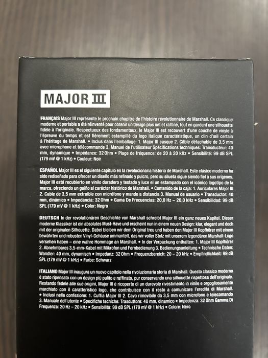 Marshall Major III Com fio 3.5mm, Microfone - Como Novo