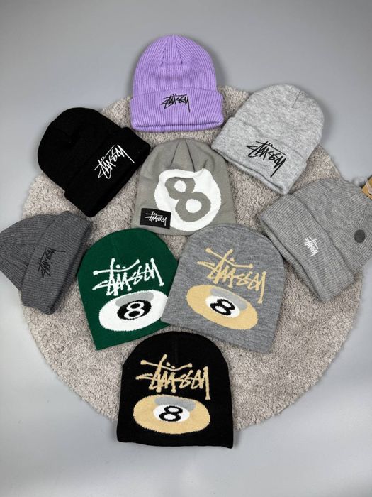 шапка stussy, шапочка стасі, шапка стасі на зиму, стильна шапка на зиму