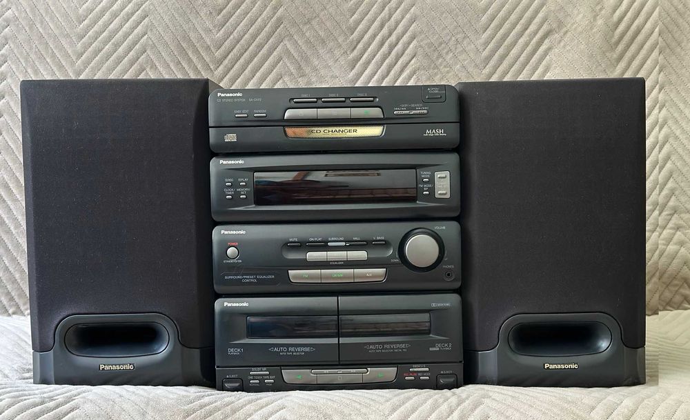 PANASONIC SA-CH72 miniwieża z kolumnami i pilotem, stan bardzo dobry !