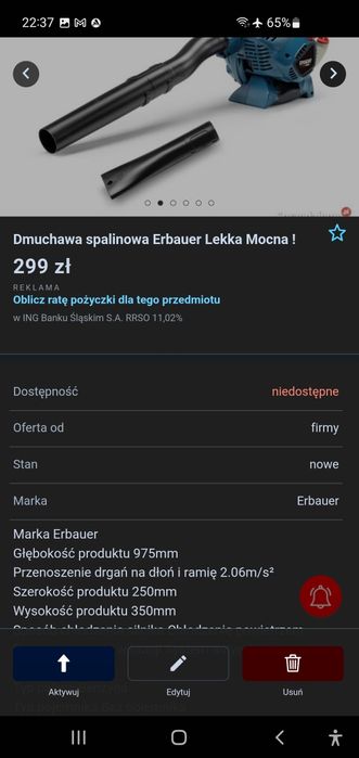 Dmuchawa spalinowa Erbauer