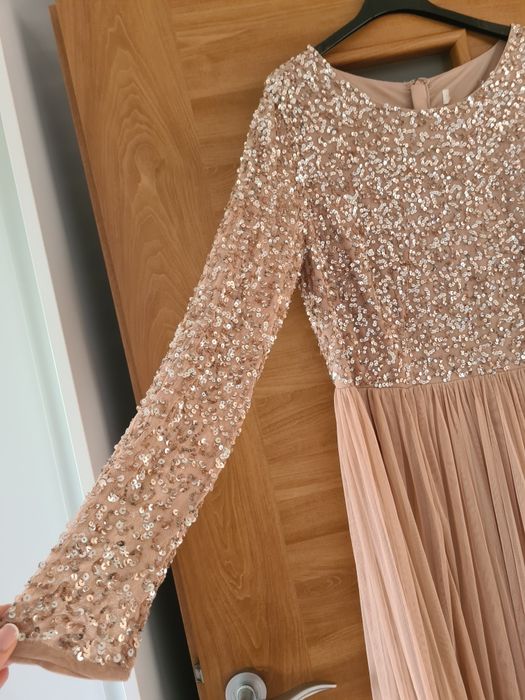 Sukienka maxi/ długa/ cekinowa/ tiul