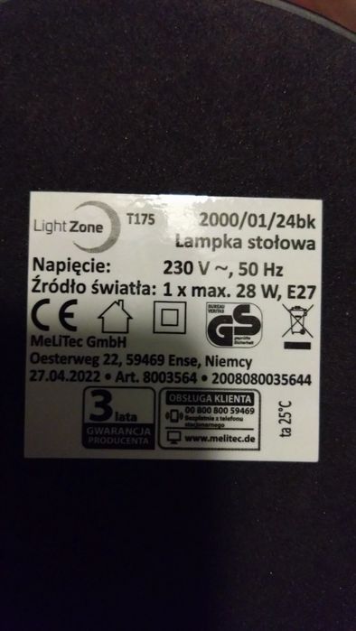 Lampa biurkowa LightZone + żarówki