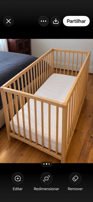 Berço cama em faia como novo