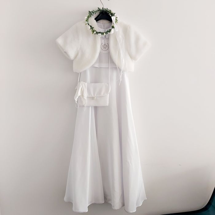 Sukienka do komunii alba  Świątynia Opatrzności Bożej wianek bolerko