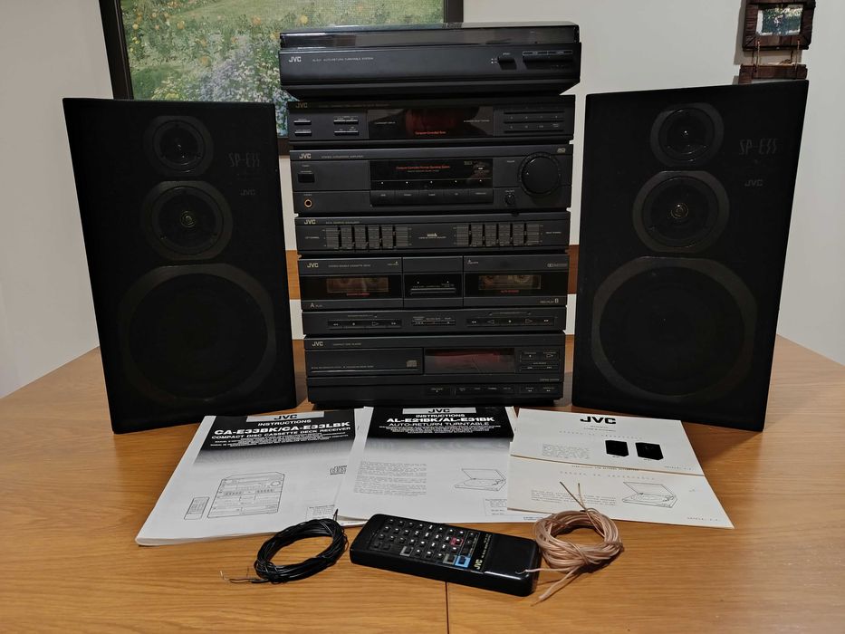 Conjunto Vintage JVC CA-E33LBK (Para Peças/Restauro) + Colunas SP-E35BKE