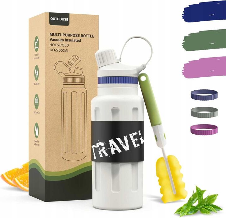 Termiczna butelka OUTDOUSE 500 ml – stal nierdzewna, z rurką #6208