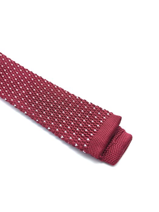 Bordowy czerwony krawat knit ax40
