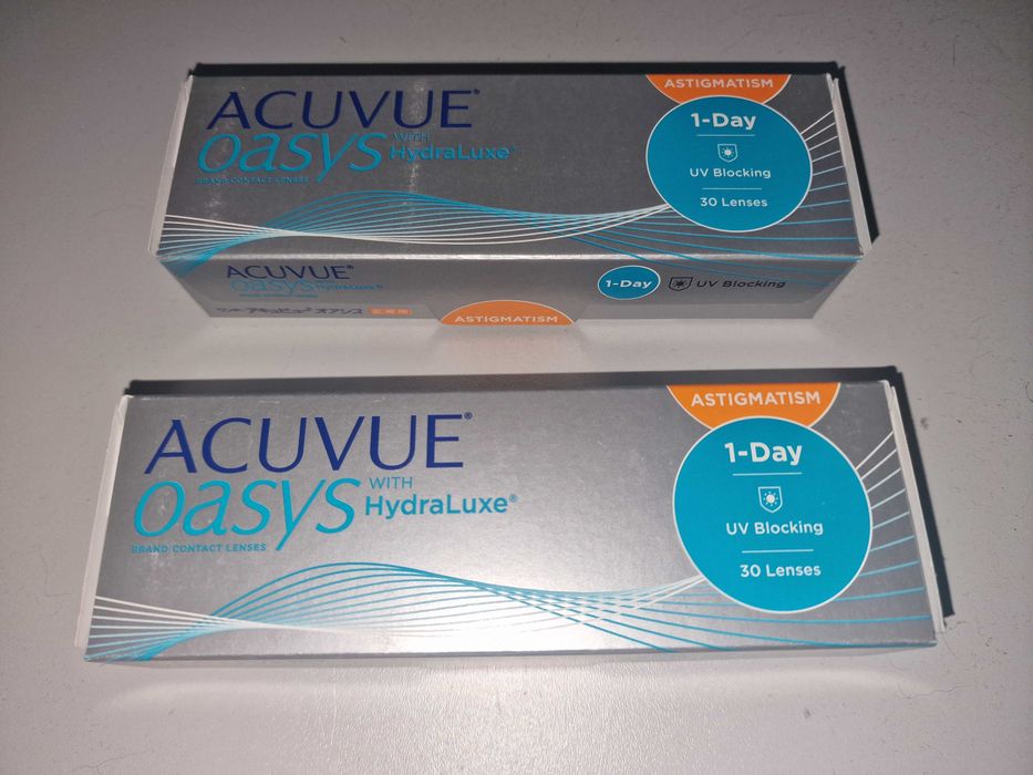 (2 opak) Soczewki kontaktowe ACUVUE Oasys HydraLuxe 1 Day Astigmatism -1,75 (axis -0,75)
