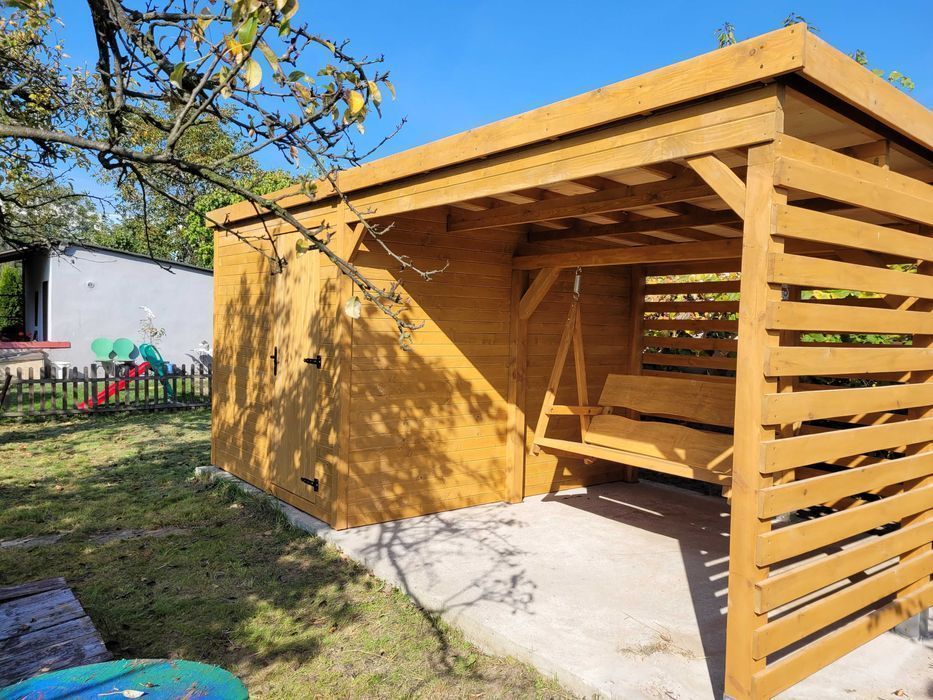 Domek ogrodowy  na narzędzia z tarasem 6x3 montaż gratis