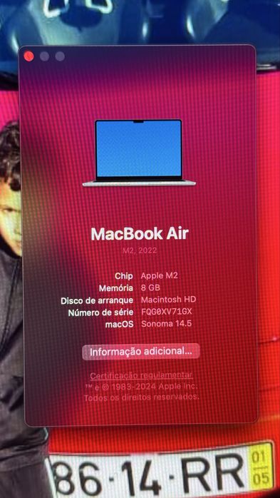 Macbook M2 2022 8GB 512SSD Com caixa e carregador