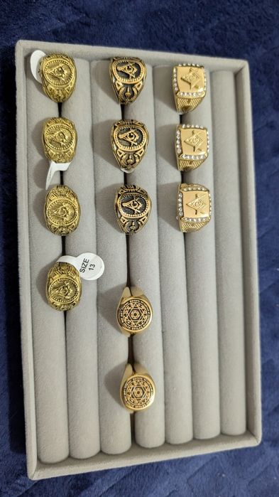 Anéis Massons ouro laminado 18k