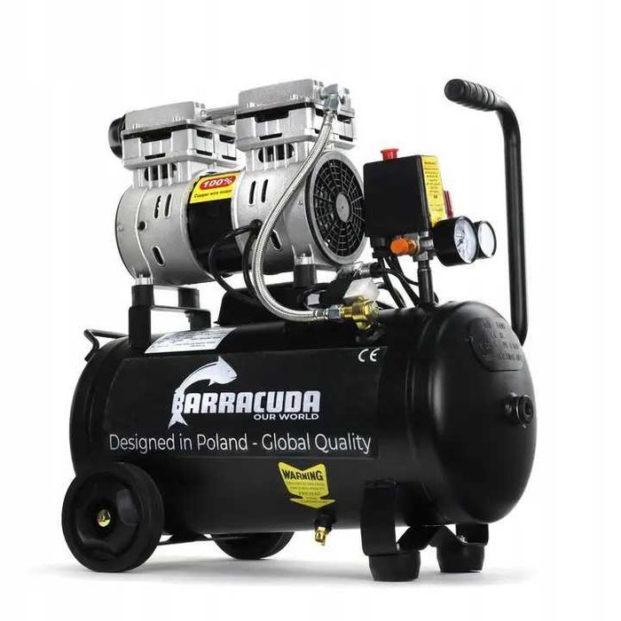 Безмасляный компрессор малошумный Barracuda 24л. ! 145 л/мин - 8 атм