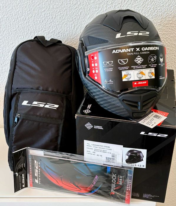 Capacete NOVO Modular LS2 Advant X Carbon Mat (37% DESCONTO)Tamanho XS