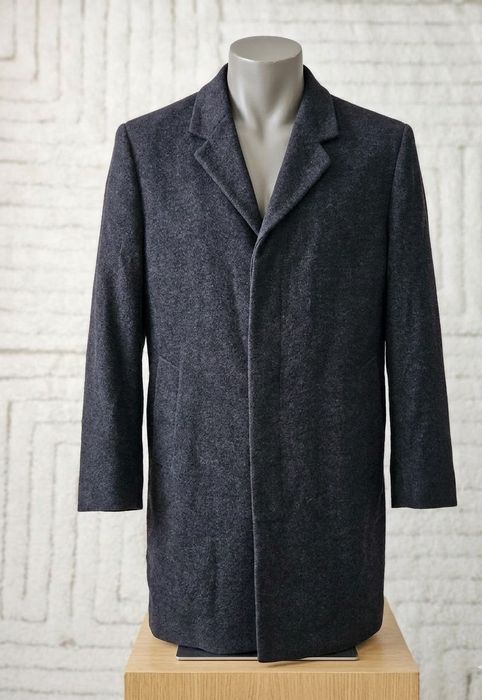 Nowy Ekskluzywny Wełniany Płaszcz JEFF Banks z Kaszmirem 54 (XL)