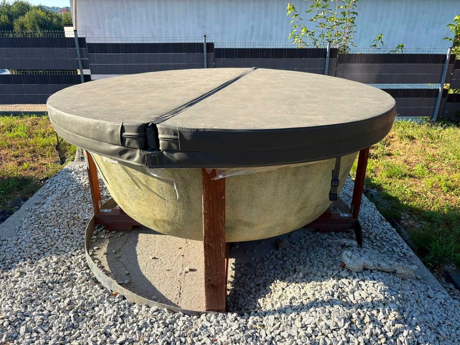 Bania/balia ogrodowa drewniana opalana drewnem + piec – NOWA, komplet
