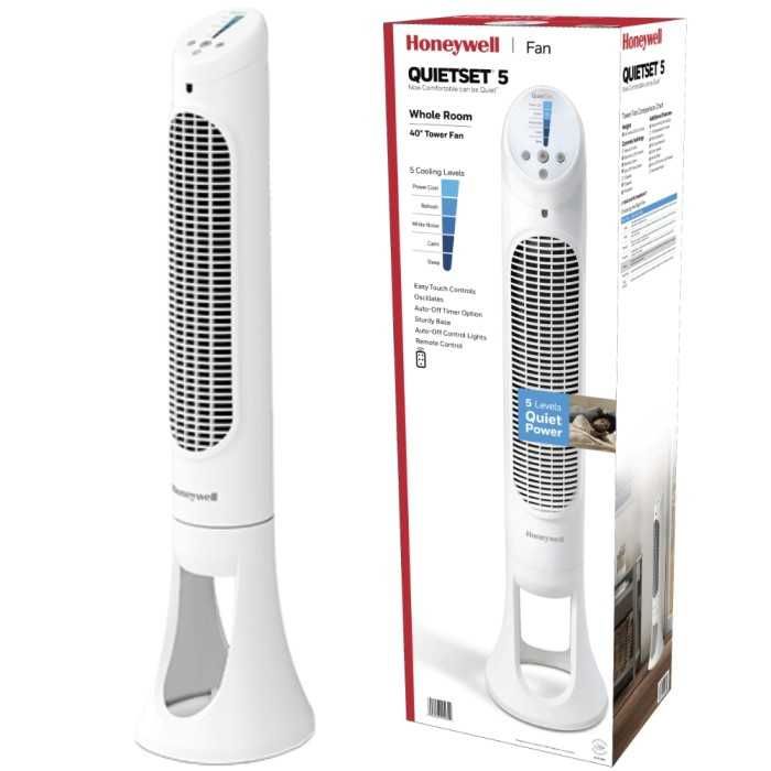 Wentylator kolumnowy z oscylacją, 5 trybów, tryb nocny HONEYWELL HYF260E