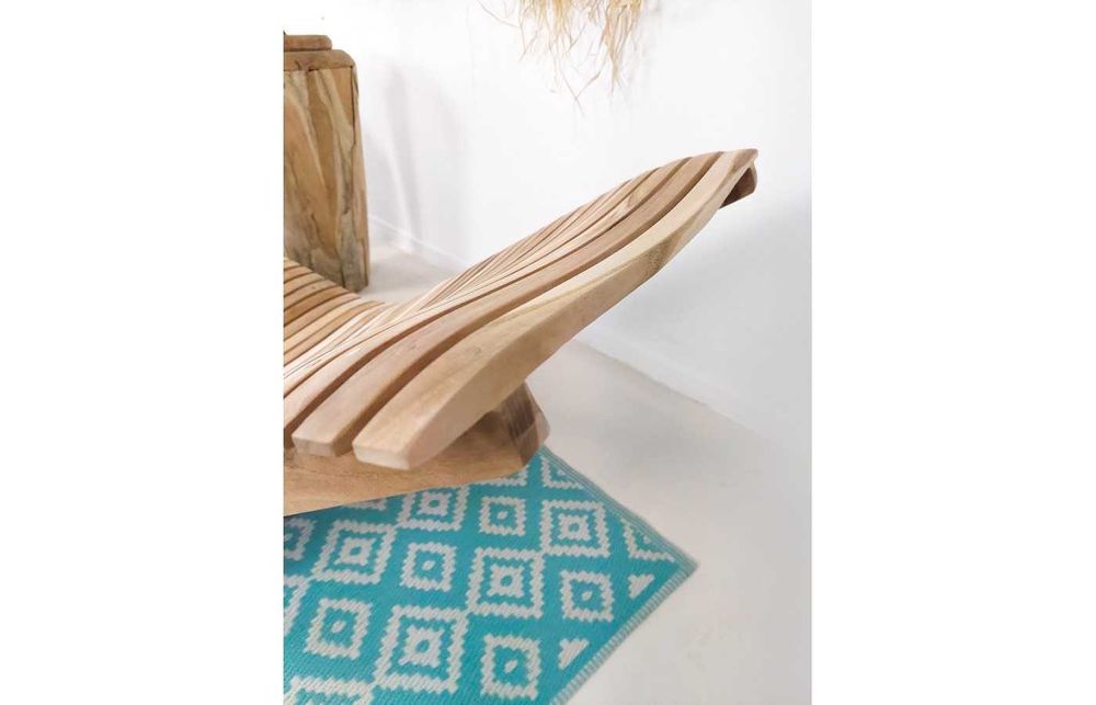 WYPRZEDAŻ POSEZONOWA SHEKINA Leżak ogrodowy profilowany, teak