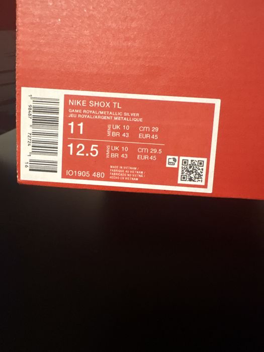 Nike Shox TL Czarno-Niebieski EUR45