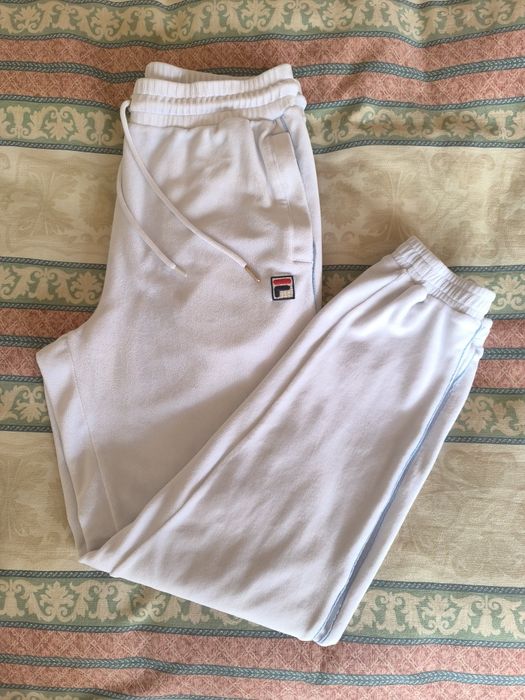 Fila білі білосніжні спортивні жіночі штани унісекс велюрові