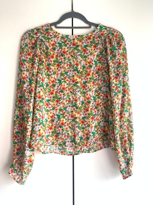 Blusa manga comprida floral Tam.36 da H&M