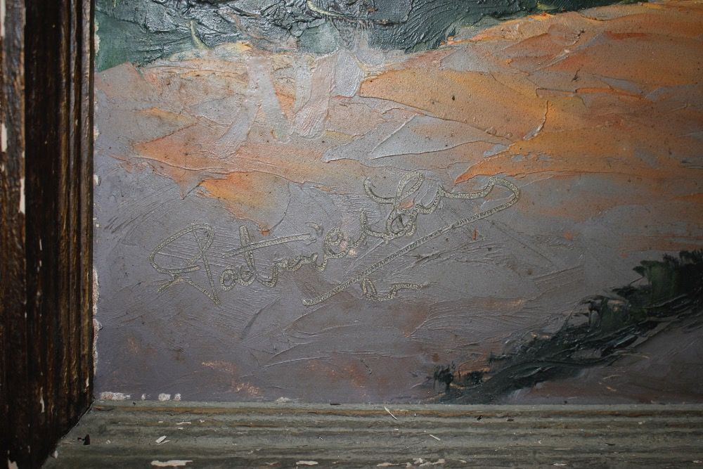 Grande Quadro / Tela a Oleo-240x95cm-Anos 70-Patricio da Cruz-Paisagem