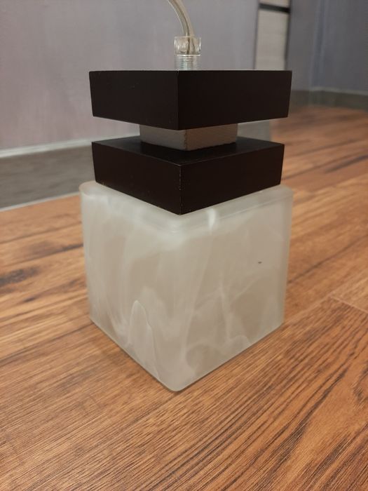 Lampy wiszące 2szt. drewno + szkło