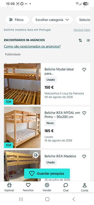 2 Beliches IKEA + 4 colchões — como novos