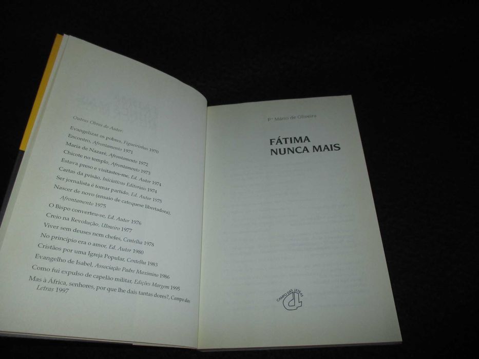 Livro Fátima Nunca Mais Padre Mário de Oliveira
