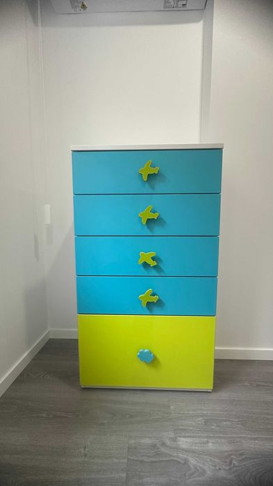 Mobília de Quarto Juvenil Completa (Cama Dupla + Cómoda + Mesa Cabeceira)