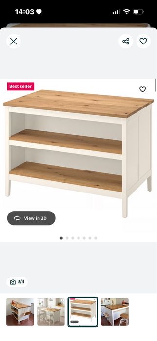 Ilha de cozinha + 3 bancos