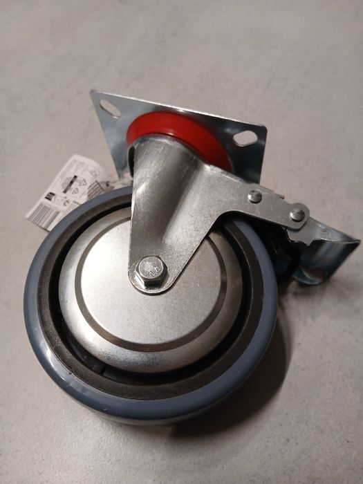 Koło 120mm obrotowe z hamulcem ocynk wys150mm, podstawa 80x103 80kg