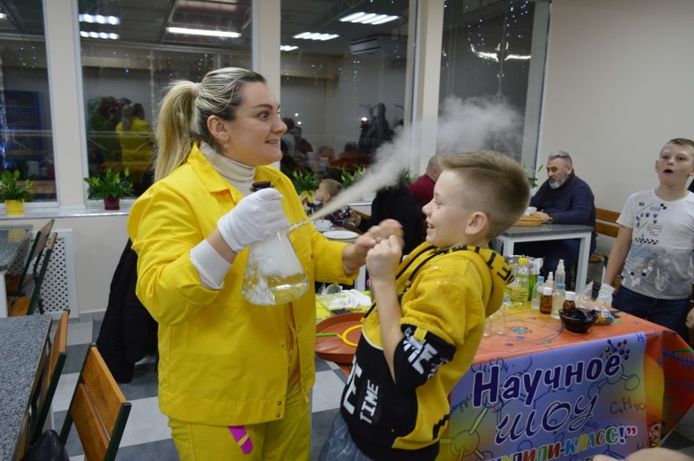 Научное шоу, химическое шоу, сухой лед, слаймы