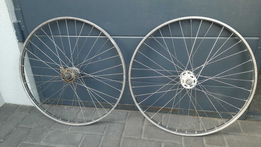 Retro komplet kół 26 cali 3 biegowe Sachs stal nierdzewna