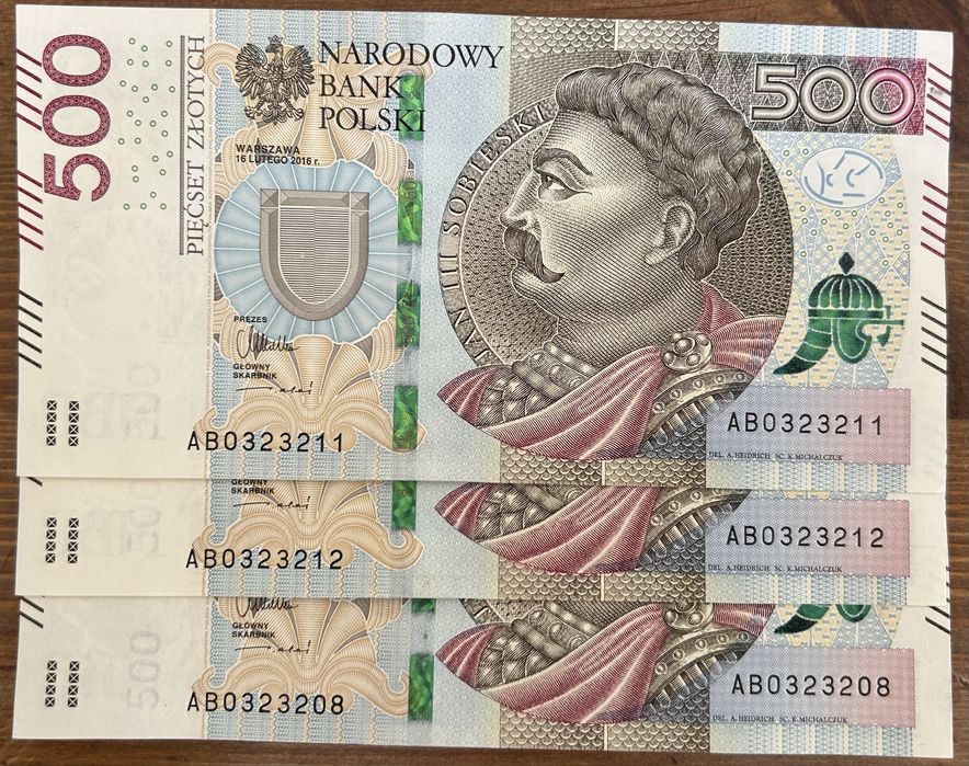 banknoty kolekcjonerskie  500 zł seria AB