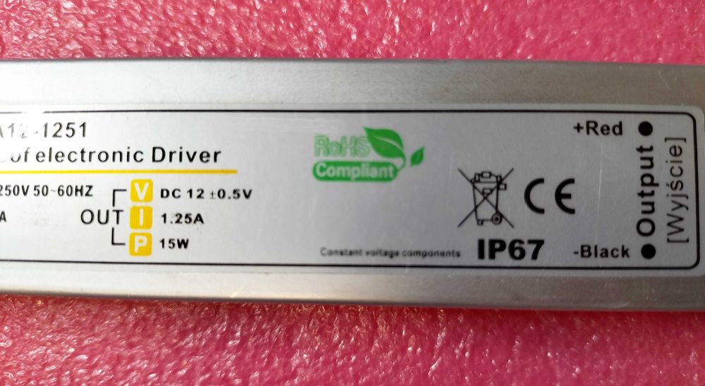 Transformator z 230V na 12V wododporny