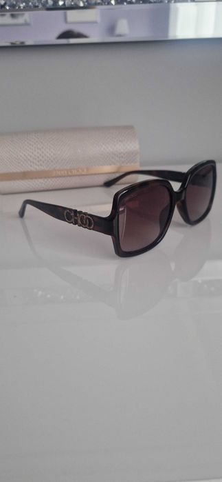 Okulary przeciwsłoneczne Jimmy Choo Sammi Dark Havana brązowe jak nowe