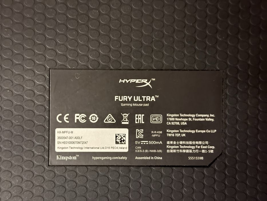 Kingston HyperX Fury Ultra Gaming Mouse Pad RGB