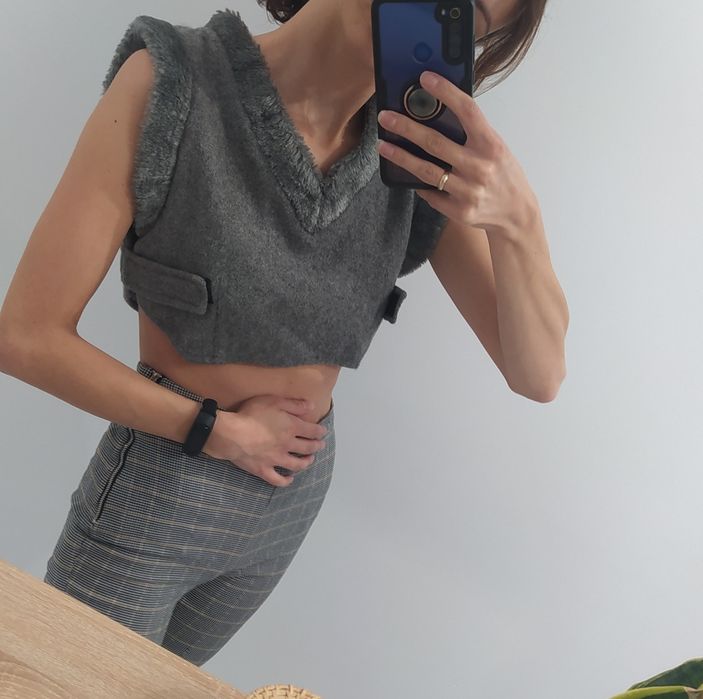 Wełniana krótka kamizelka S M
