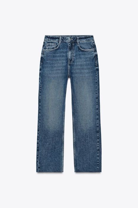 Прямі сині джинси zara 32 розмір
