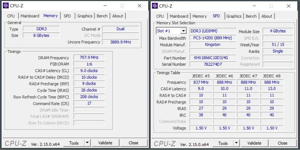 DDR3 RAM Memory 4GB x2493351061234001921