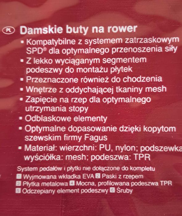 Damskie buty na rower rozm. 39 marki Crivit