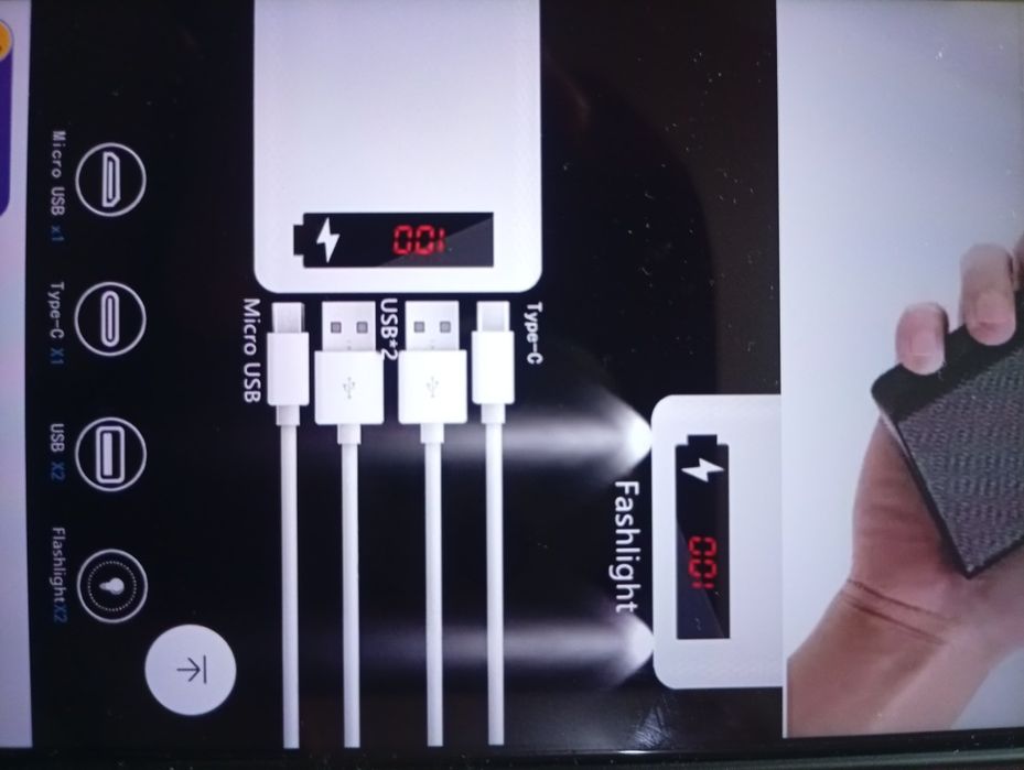 Корпус повербанка 10w швидка зарядка на 8 елементів.