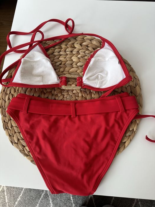 Strój kąpielowy czerwony bikini dwuczęściowe S