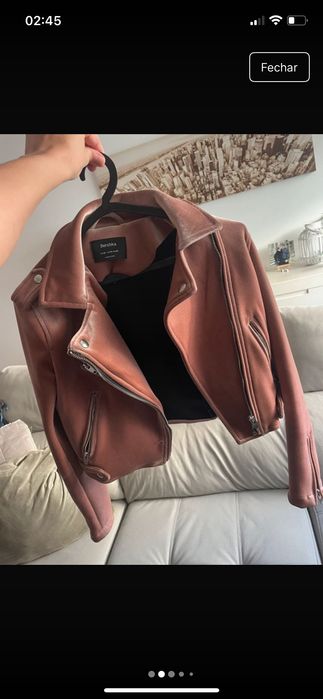 Casaco rosa pele pessego