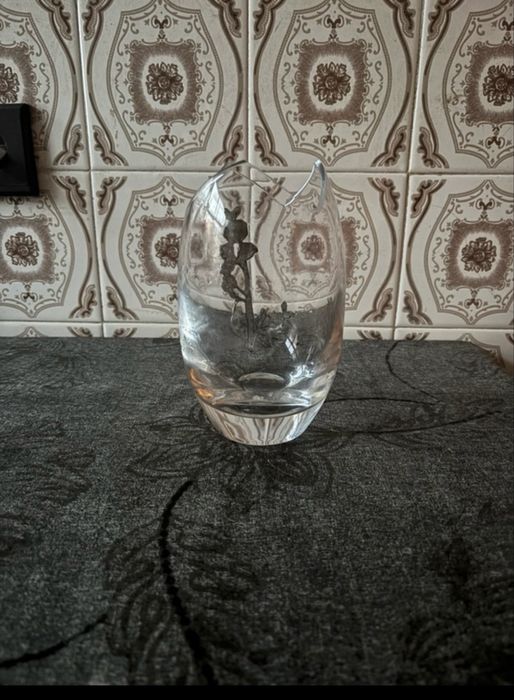 Vaso Artina flor metal vidro